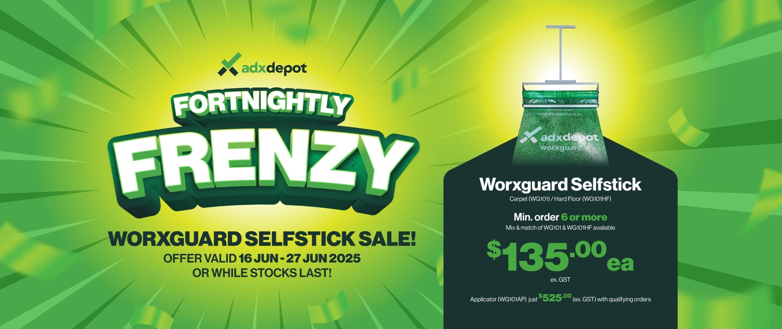 Worxguard Selfstick Sale! Offer valid 16-27 June 2025, Min order 6 or more $135.00