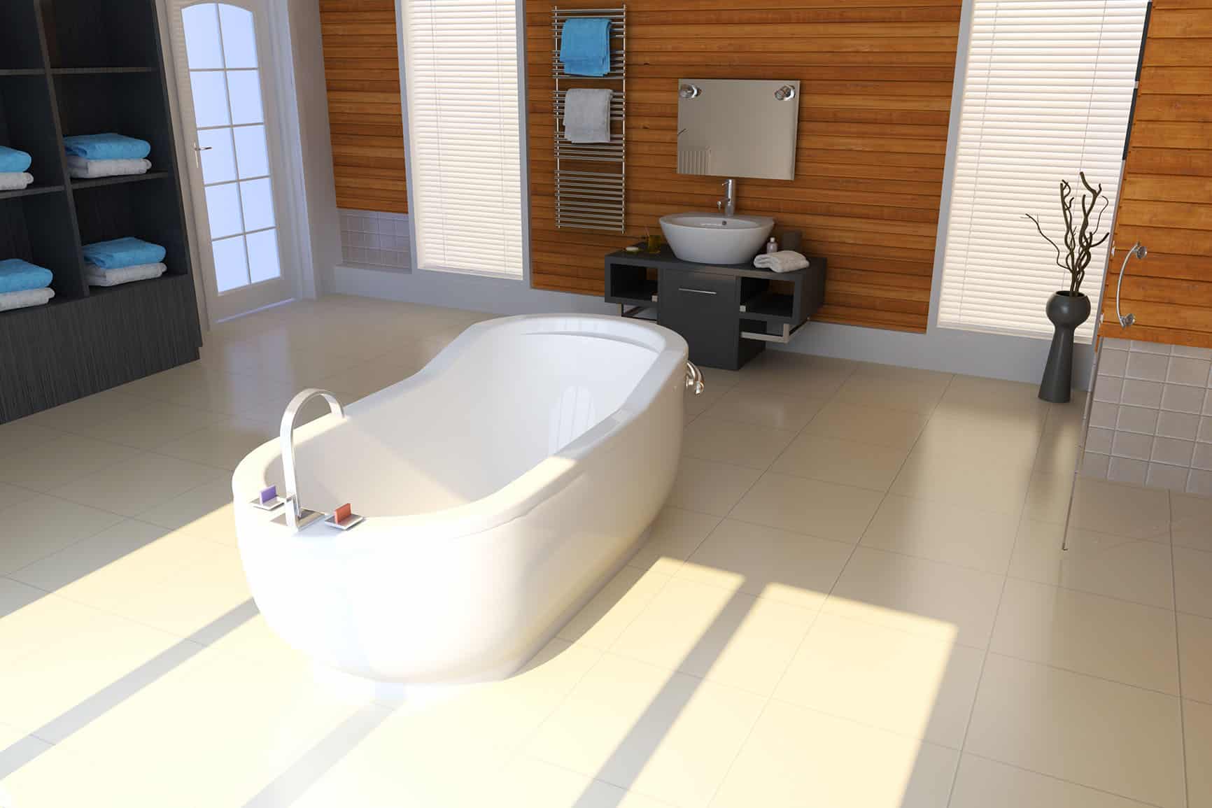 INNOVA Durafloor fibre cement flooring sheets installed as a wet area substrate in a bathroom
