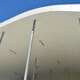 INNOVA Duralux fibre cement soffit lining installed on curved roof structure
