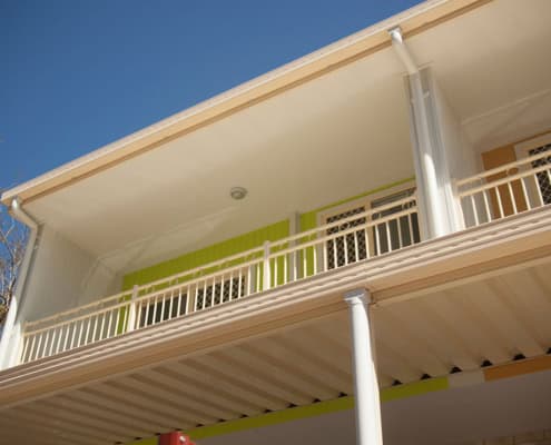 Innova Durasheet fibre cement soffit lining used for balcony applications
