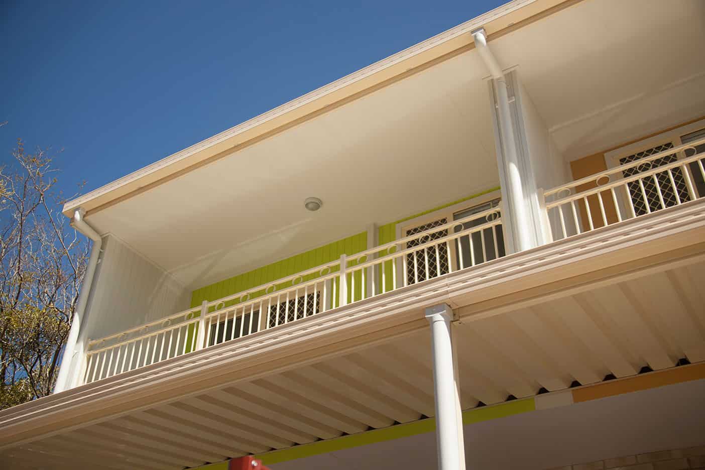 Innova Durasheet fibre cement soffit lining used for balcony applications